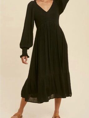 Baltic Born Black Swiss Dot Dress